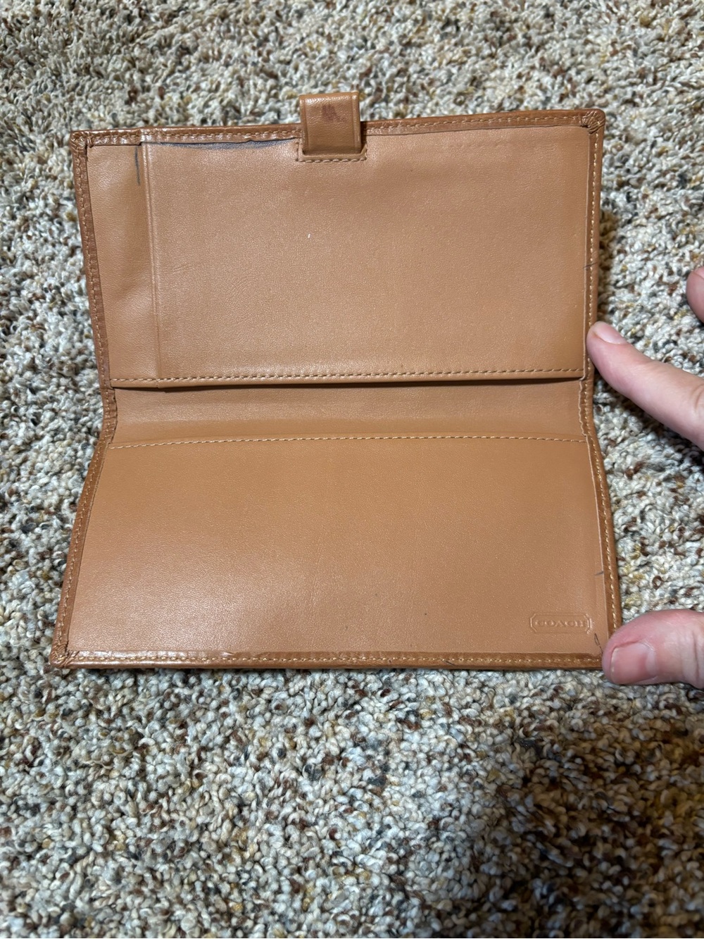 E159 Vintage Coach Brown Signature Hobo Shoulder Bag w/checkbook cover - Picture 13 of 16